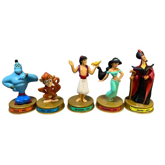 Vintage McDonalds 2002 Disney Aladdin Figure Set Featuring Genie Abu Aladdin Jas - Picture 1 of 16